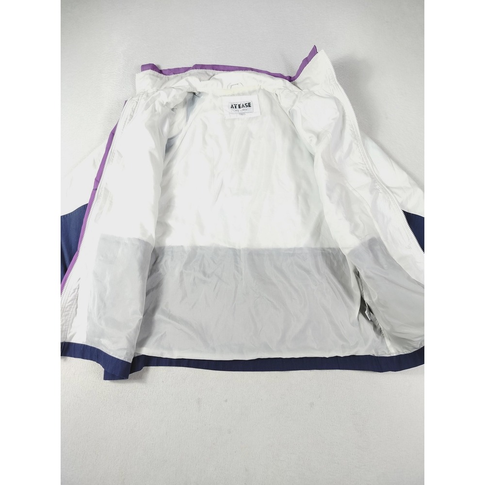 Vintage AT EASE Jacket Mens Large Multicolor Colorblock Windbreaker 80s‎ Retro - Picture 10 of 15